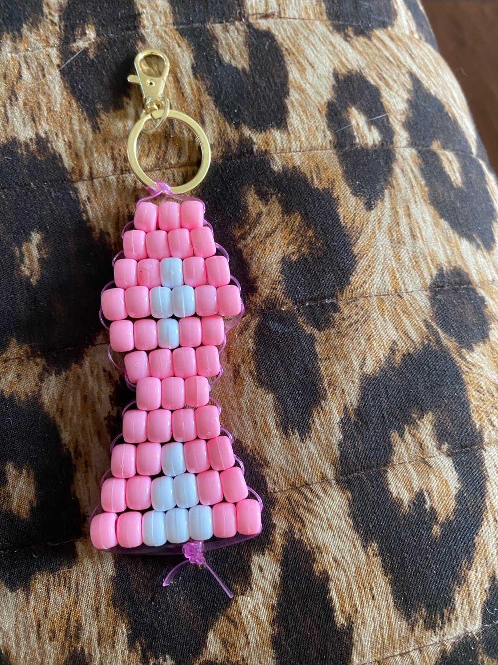 Handmade cancer awareness keychain